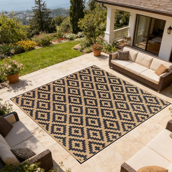 SAND MINE Reversible Mats, Plastic Straw Rug, Modern Area Rug, Large Floor Mat - Image 5