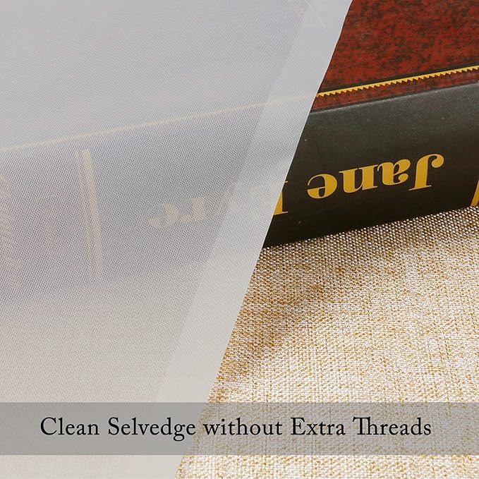 OVZME 2 Panels Ivory Sheer Curtains 72 Inches Length Window Treatment - Image 4