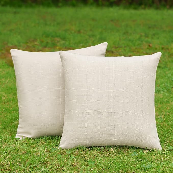 NiNi ALL Pack of 2 Decorative Outdoor Waterproof Pillow Covers Square Garden - Image 4