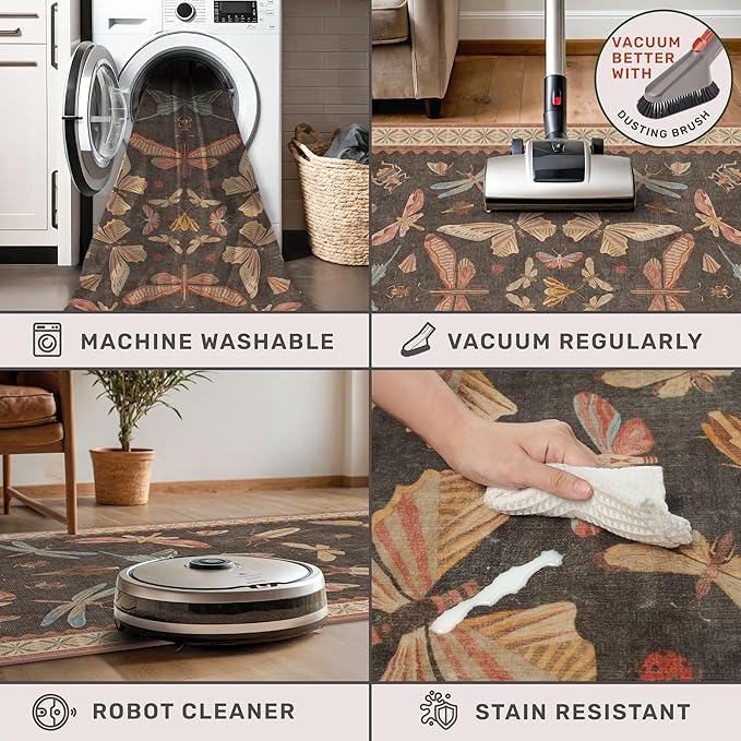 Boho Brown 3x5 Entryway Rugs Indoor - Image 4