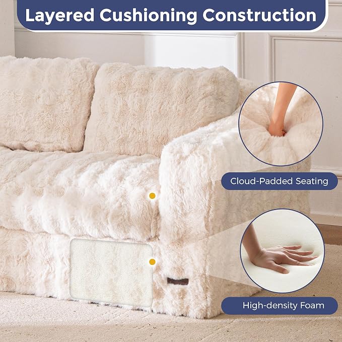 MAXYOYO Loveseat Sofa for Living Room, Small Sofa Couch Tufted Boneless Couch - Image 7
