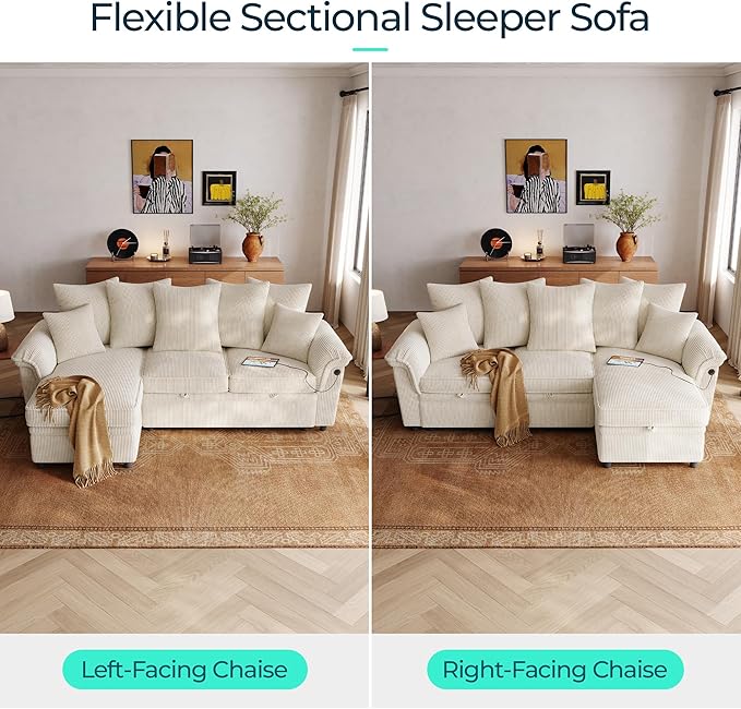 LINSY HOME 90.5'' Sectional Sleeper Sofa - Image 3