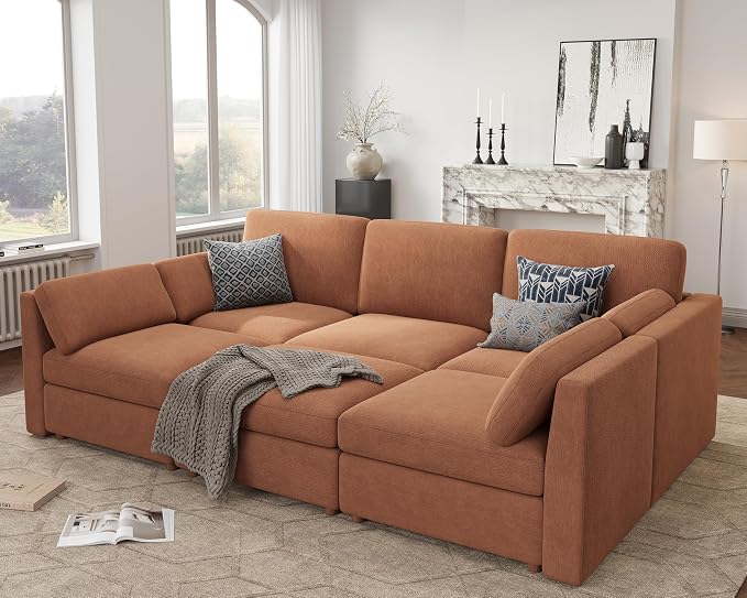 Oversized Modular Sectional Sleeper Sofa, Solid Wood Frame, Removable Washable - Image 4