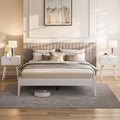 Bme Dinkee Signature Ivory White King Bed Frame Without Headboard by Bme