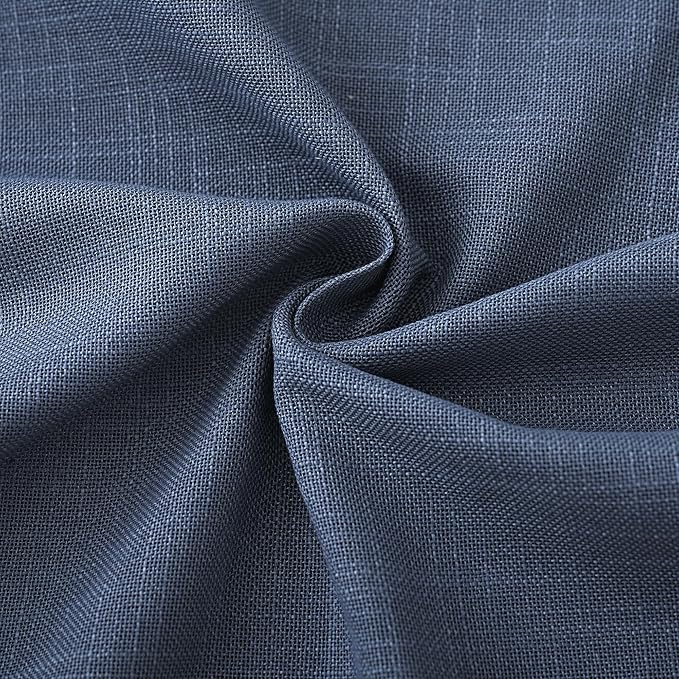Navy Blue Curtains for Living Room Back Tab Modern Farmhouse Semi Sheer Blue - Image 5