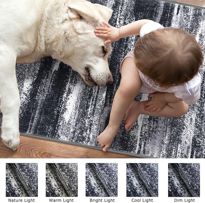 Lansny Modern Abstract Hallway Runner Rug - Image 7