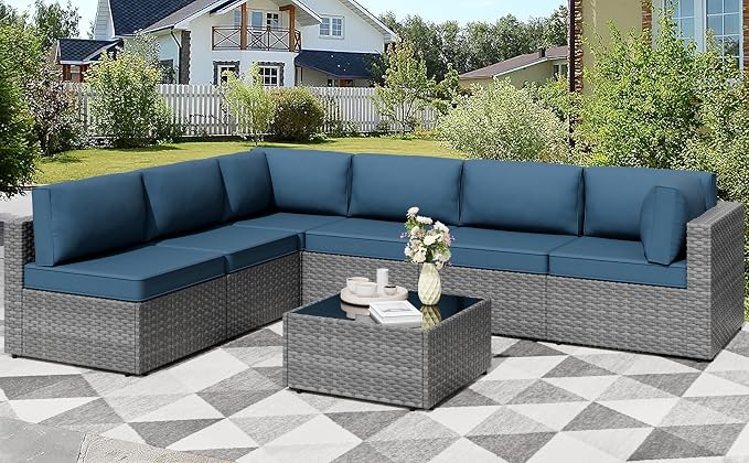 Shintenchi 7 Pieces Outdoor Patio Furniture Sets, Patio Sectional Sofa Couch by Shintenchi%7CFurnitureMadeforRealLife