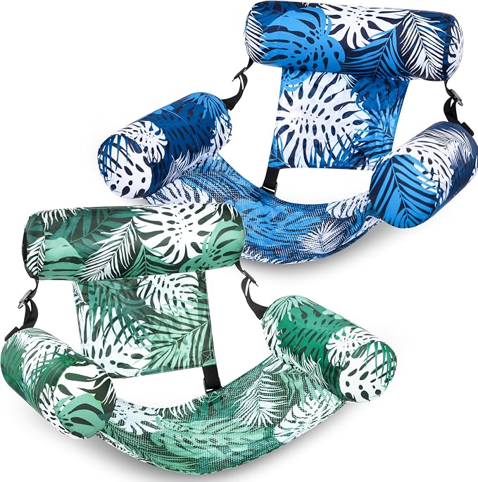 SLOOSH Inflatable Pool Floats Adult, 2 Packs Floating Lounge Chairs, Blow up by Sloosh