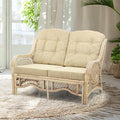 Malibu Lounge Loveseat Natural Color, Sofa Natural Rattan Wicker Handmade Design by Wickerix