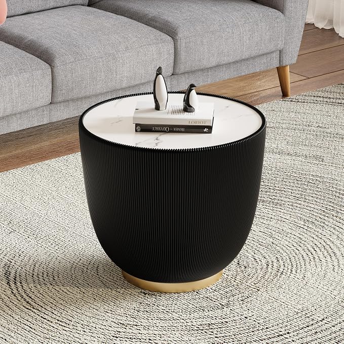 SSLine Bowl-Shape Coffee Table Set of 2 Modern Sintered Stone Top Nesting - Image 7