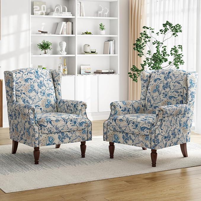 Pia Ricco High Back Floral Accent Chair - Image 8