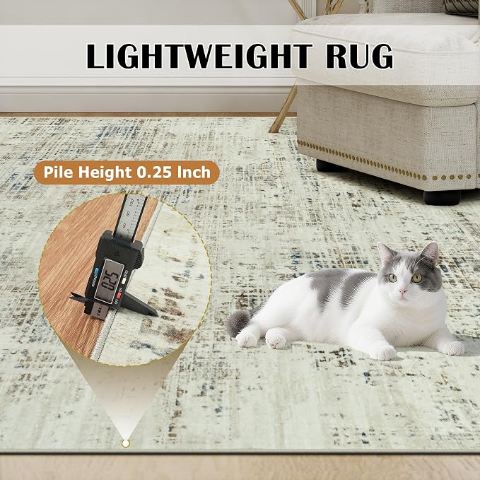 10x12 Area Rugs for Living Room Washable Rug: Anti-Skid Abstract Modern Living - Image 6