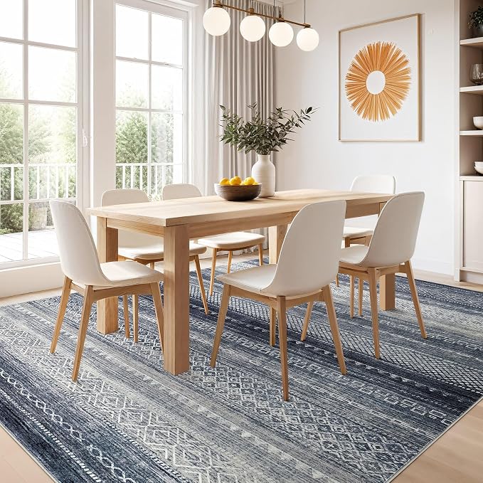 Nakagishi Area Rug Living Room Rugs: 7x10 Machine Washable Boho Large Neutral - Image 5