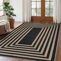 Lahome Enfys Modern Geometric Easy Jute Outdoor Rug, 5x7 Patio Living Room Rug by Lahome