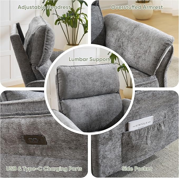 Oversized Power Recliner Chair Swivel Glider - Image 6
