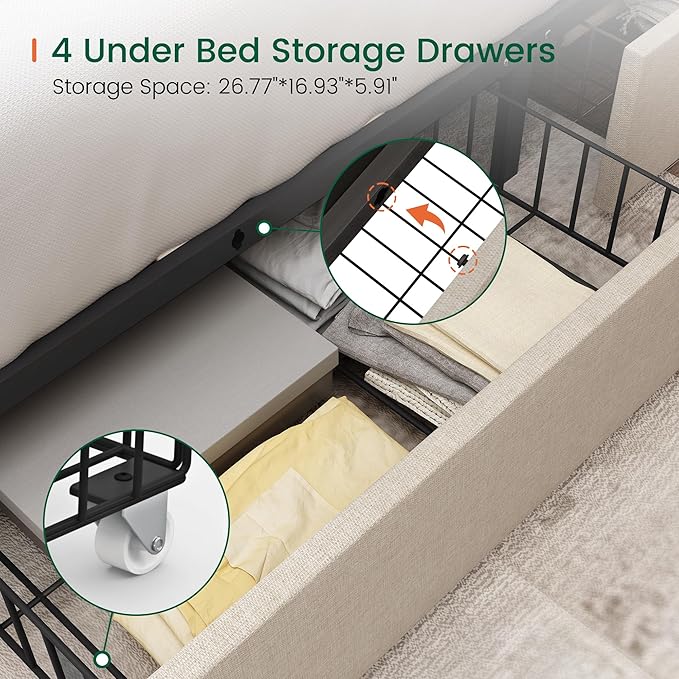 LARMACE Queen Size Bed Frame - Image 5