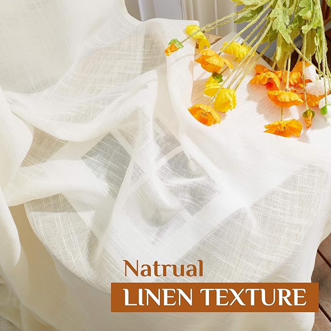 NICETOWN Linen Sheer Curtains and Drapes - Image 7