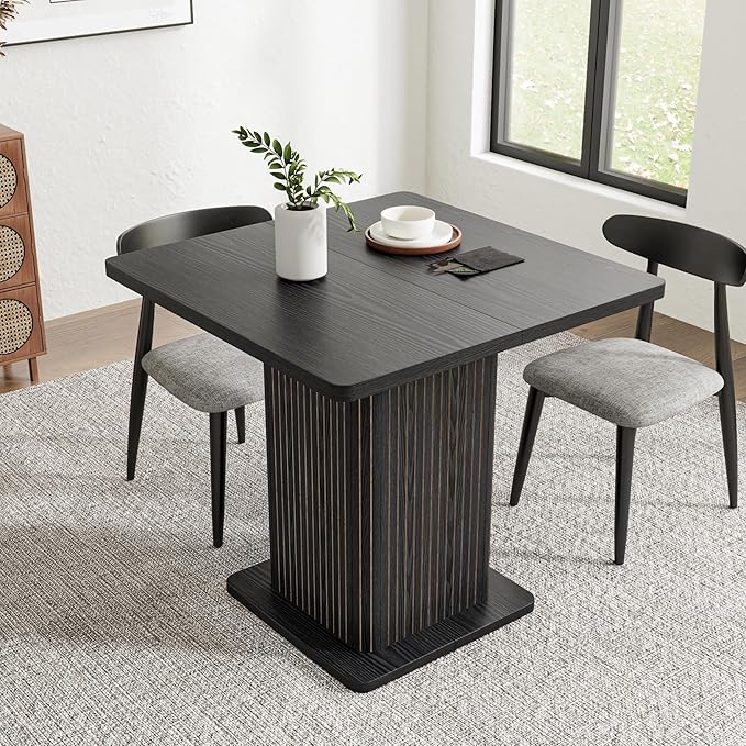 Small Black Dining Table for 2-4, 31.5 Inch Farmhouse Square Kitchen Table - Image 3