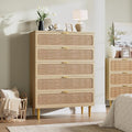 GarveeHome Rattan 5 Drawer Dressers by GarveeHome