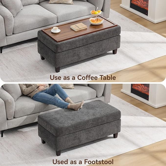 45 Inch Large Storage Ottoman Bench - Image 4