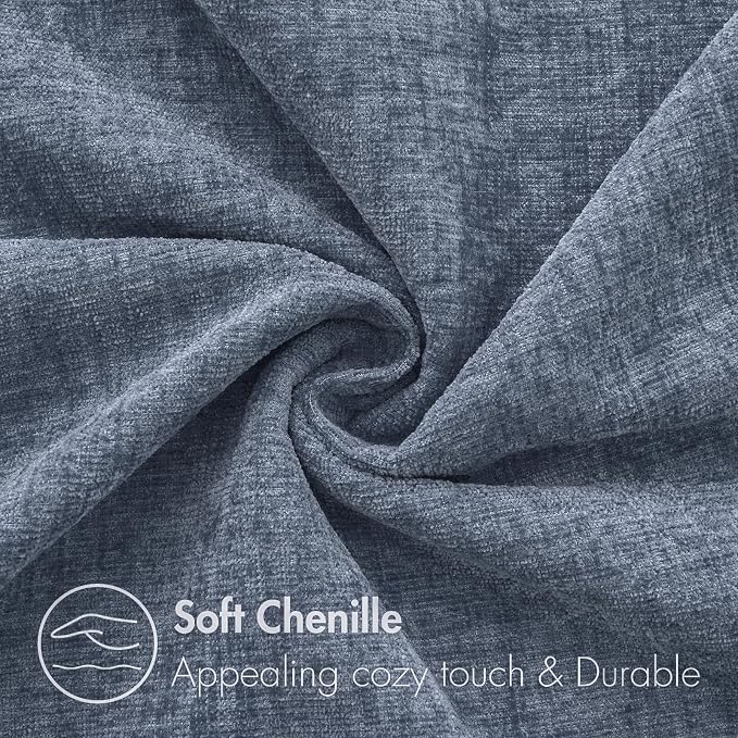 MIULEE Pack of 2 Couch Throw Pillow Covers 18x18 Inch Soft Dark Grey Blue - Image 2