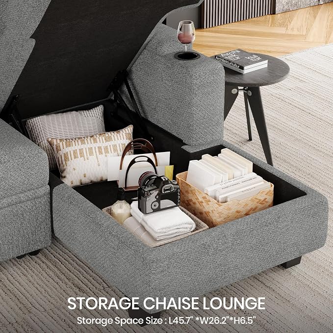 Belffin Sectional Storage Chaise Module - Image 5