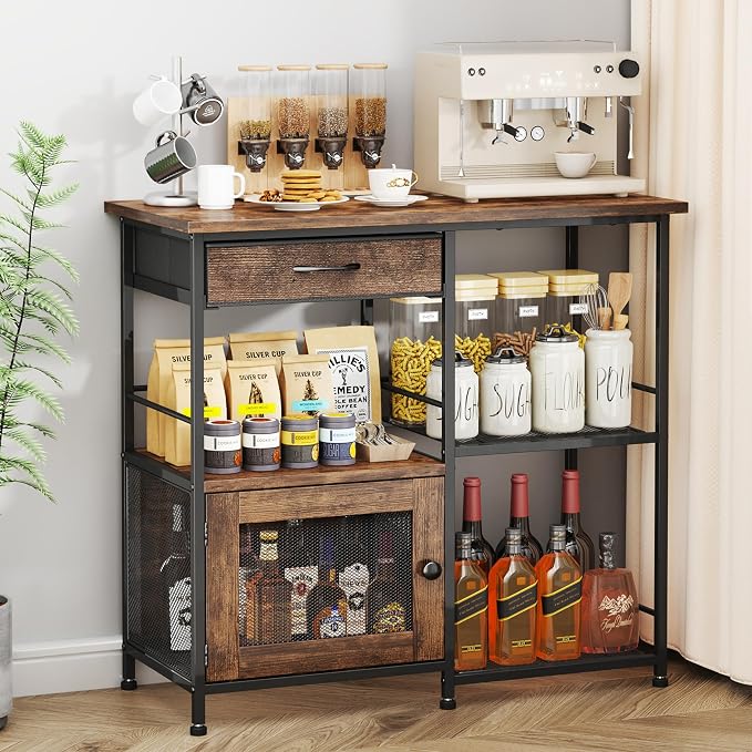 SWTYMIKI 33.31''x14.25'' Coffee Bar Cabinet by SwtyMiki-TidyHomeSweetLife