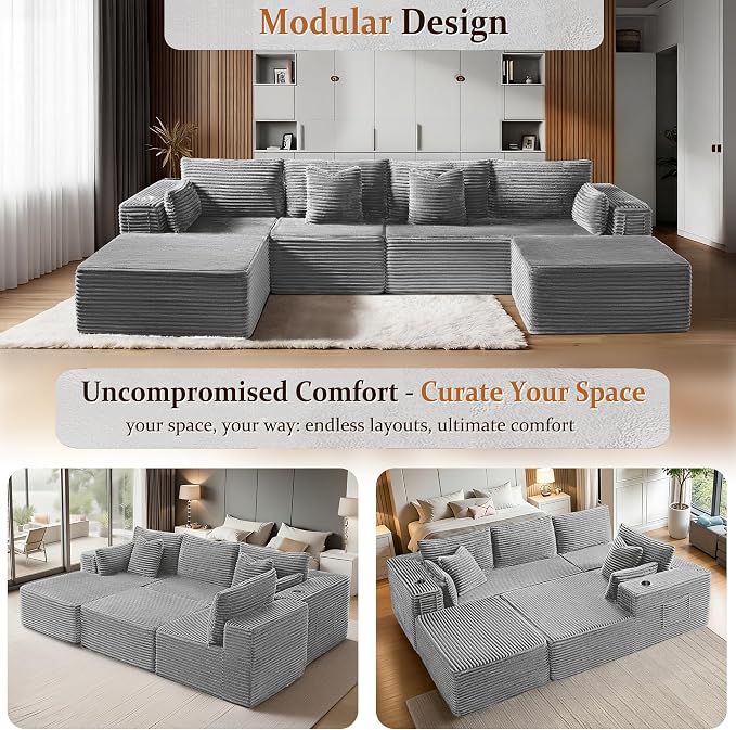 37" Cloud Sectional Couch Ottoman - Image 6