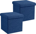 Ornavo Home 2 Pack 15 Inch Folding Storage Ottoman by OrnavoHome