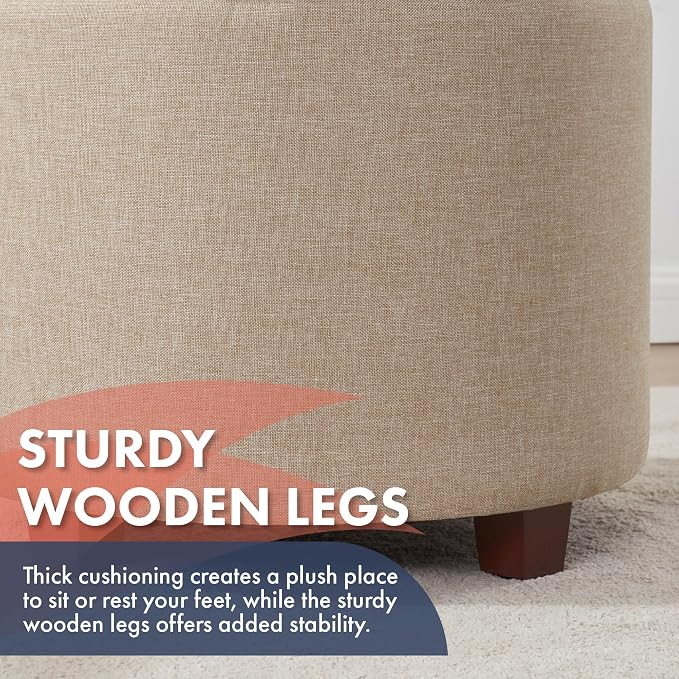 Ornavo Home Round Storage Ottoman - Image 5
