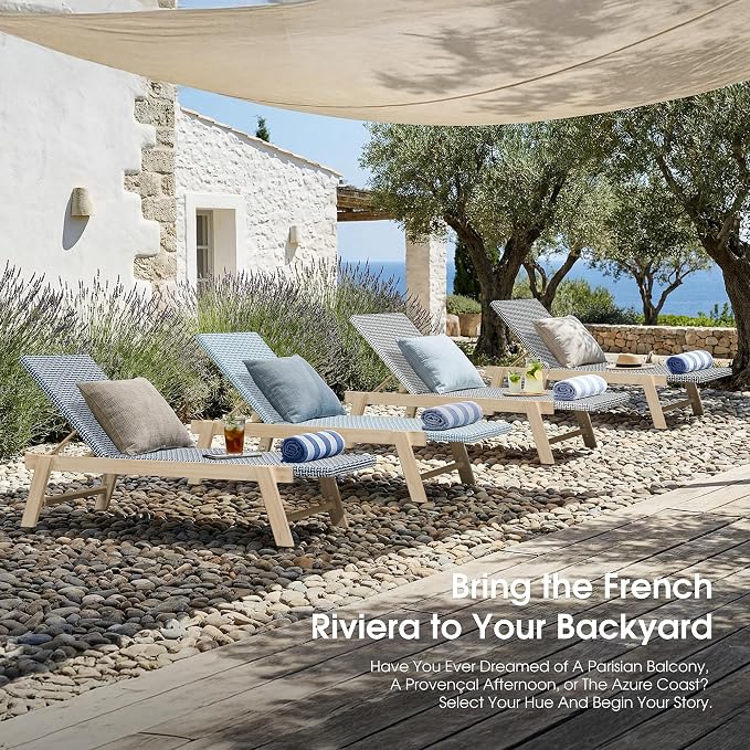 PURPLE LEAF Extra Large Patio Chaise Lounge 2 Pieces French Outdoor Wicker - Image 9
