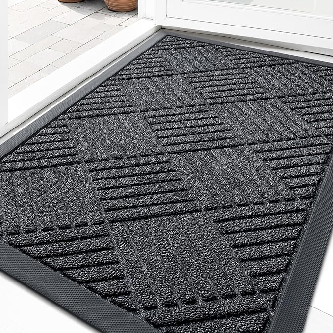 OLANLY Front Door Mat Outside Entrance 29.5x17, Heavy Duty Sturdy Natural by OLANLY
