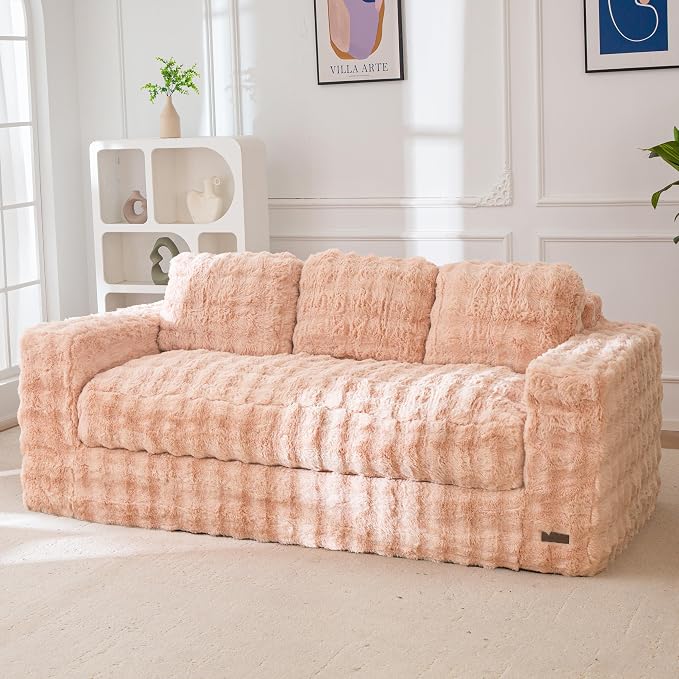 MAXYOYO 3 Seater Sofa for Living Room, Tufted Boneless Couch Bubbled Sofa Couch by MAXYOYO