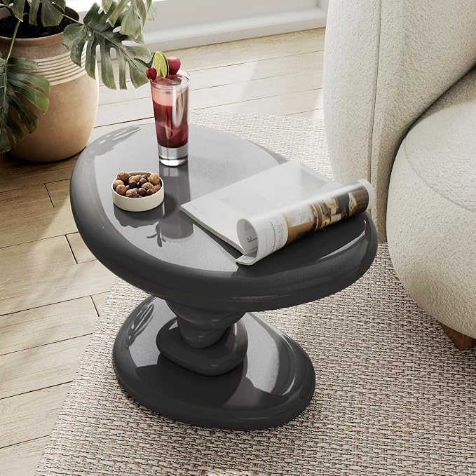 24/7 Shop at Home Kavren Modern 22-inch Oval Glossy Pedestal End Table - Image 3