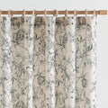 jinchan Floral Curtains 84 Inches Long Black Flower Linen Farmhouse Curtain by JINCHAN