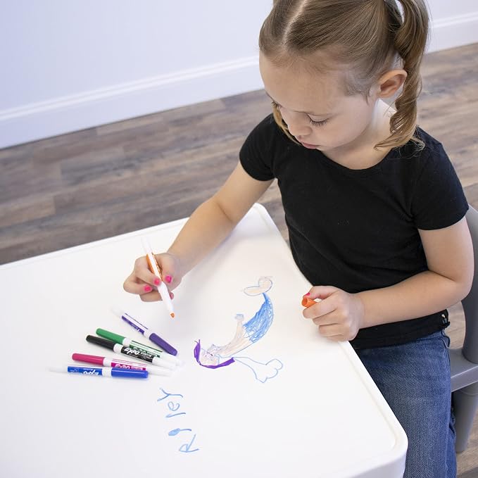 Humble Crew Kids Plastic Table and Chair Set, Toddler Activity Table - Image 4