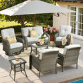 ovios 7-Piece Patio Furniture Set, Outdoor Wicker Sofa by OVIOS
