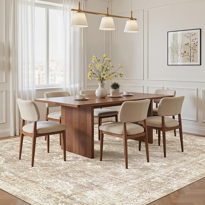Madane 5x7 Area Rugs for Living Room, Washable Vintage Natural Rug - Image 3