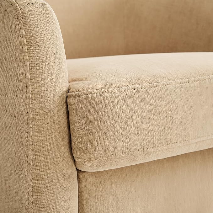 Swivel Barrel Accent Chair, Round Chenille Fabric Living Room Arm Chairs - Image 9