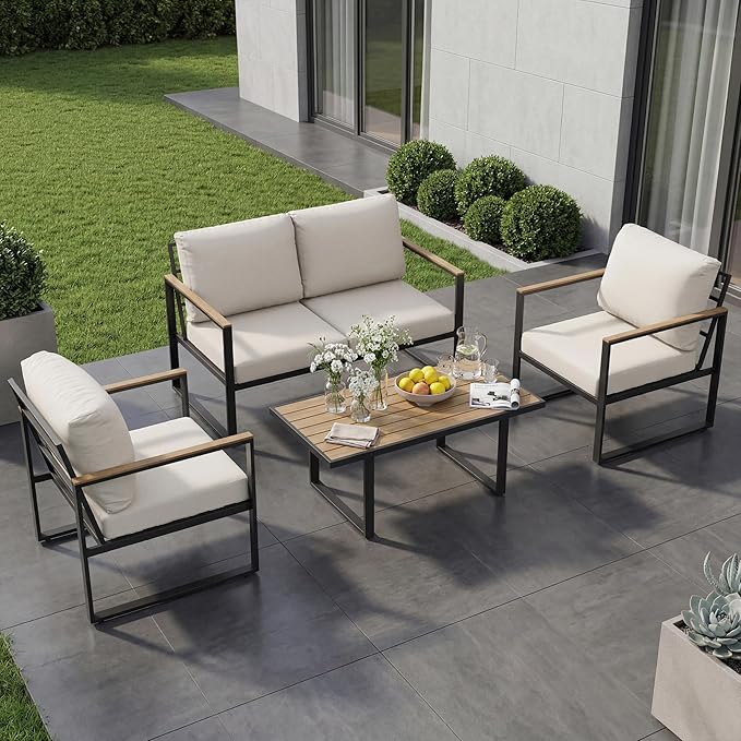 GarveeHome 4-Piece Aluminum Patio Furniture Set by GarveeHome
