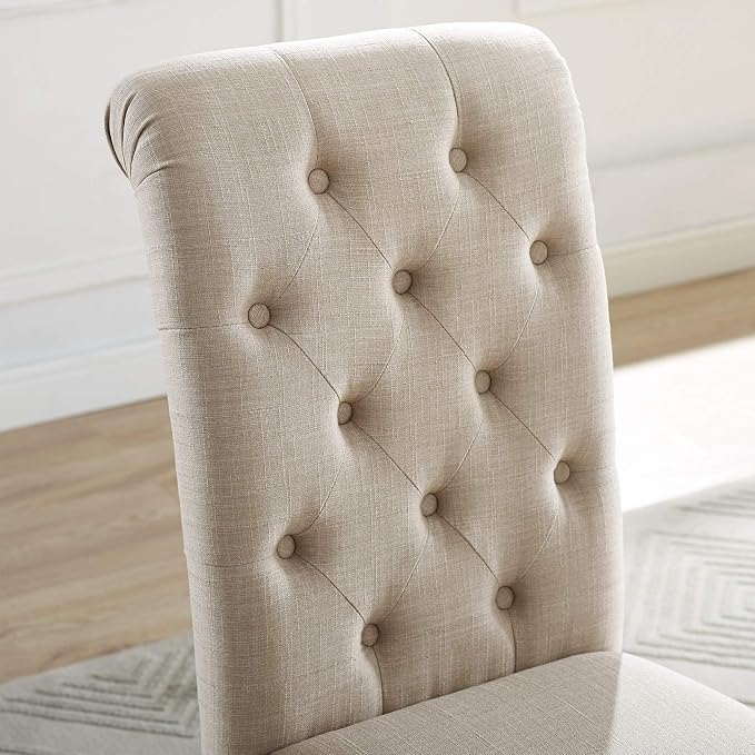 Roundhill Furniture Leviton Solid Wood Tufted Parsons Dining Chairs - Image 7