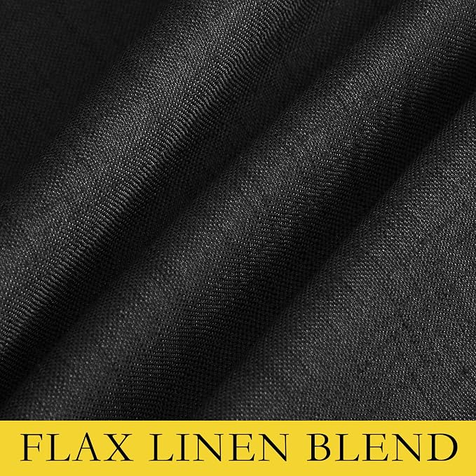 NICETOWN Vintage Open Linen Weave Flax Thermal Black Curtains - Image 7