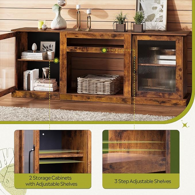 WLIVE Farmhouse TV Stand for 75 inch TV, Entertainment Center - Image 6