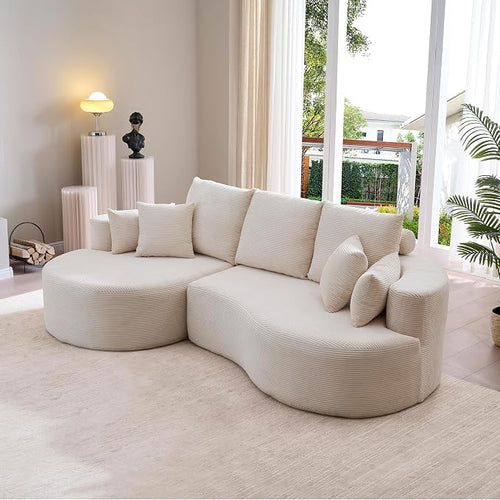 106'' Sectional Curved Sofa Sponge Couch by JJKFurniture-kevinplus