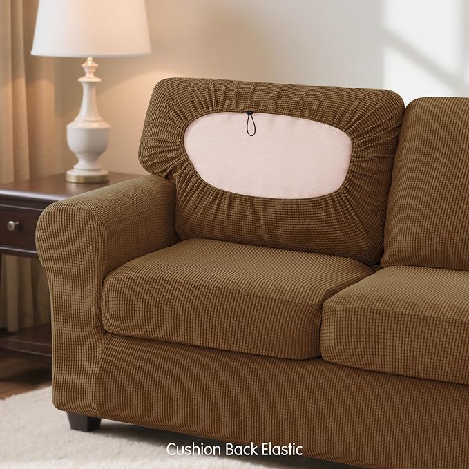 SUBRTEX 3 Pieces Stretch Sofa Slipcover Sets Couch Cover Sets Backrest Cushion - Image 7