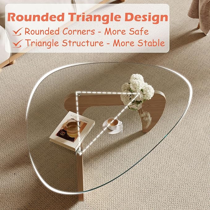 Modern Coffee Table for Living Room and Small Spaces, 43.3" x 29.5" x 15.8" - Image 6