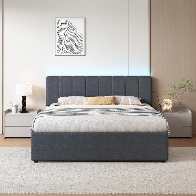 Queen Size Upholstered Platform Bed - Image 2