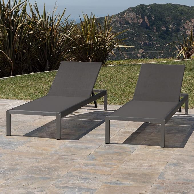 Christopher Knight Home Cape Coral Outdoor Aluminum Chaise Lounges - Image 2