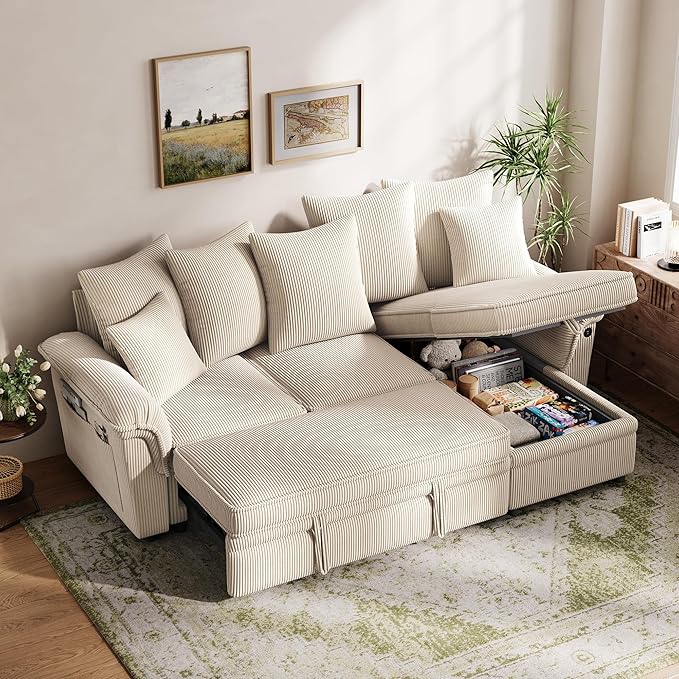 LINSY HOME 90.5'' Sectional Sleeper Sofa by LINSYHOME