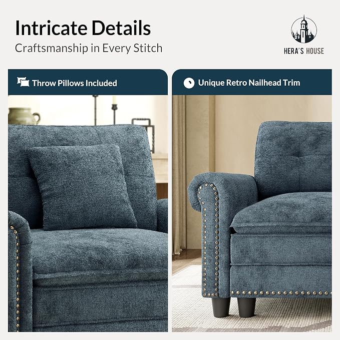 HERA'S HOUSE 73.2" Mid-Century Modern Loveseat, Oversized Sectional Couch - Image 7